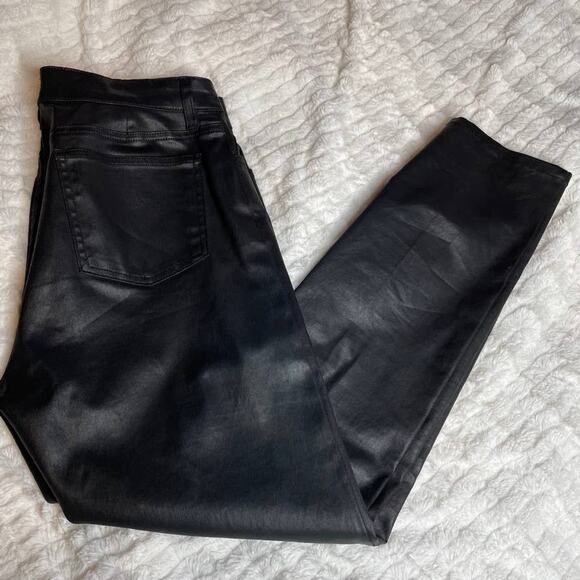 EILEEN FISHER Waxed Black‎ Jeans 12 Pants - Picture 1 of 3